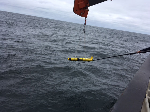 A glider being deployed to gather data.